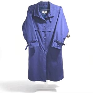 Vintage 1980s Coatworks RN‎ # 55231 Western Trench Coat Royal Blue Sz 16 Lined